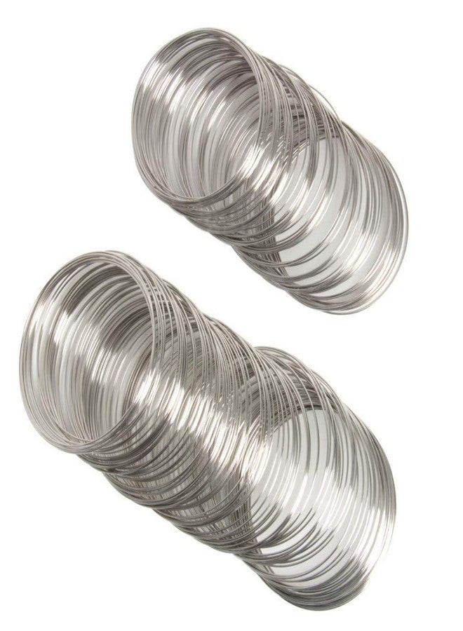 دي آي واي كرافتس تصميم حرف يدوية رقم 2، عبوة من 200 قطعة، سلك مجوهرات، سلك خرز فضي اللون لصنع أساور من الفولاذ الصلب لتغليف الأسلاك (عبوة من (تصميم رقم 2، عبوة من 200 قطعة) - Image 1